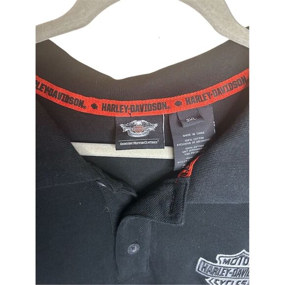 Harley-Davidson Men's Black Polo Shirt XL Short Sleeve Casual - Picture 2 of 3